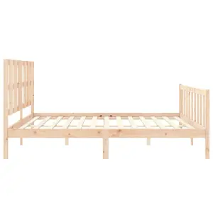 Berkfield Bed Frame with Headboard 200x200 cm Solid Wood