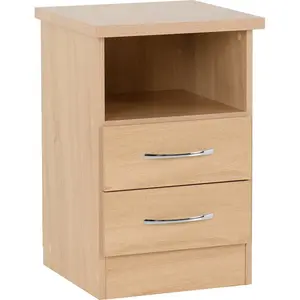 Cascio 2 Drawer Bedside Table Sonoma Oak Effect