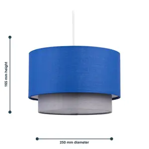 First Choice Lighting Blue & Grey 2 Tier Light Shade