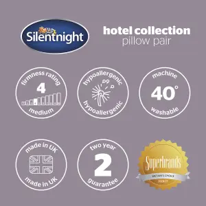 Silentnight Luxury hotel Medium Hypoallergenic Pillow, Pair of 2