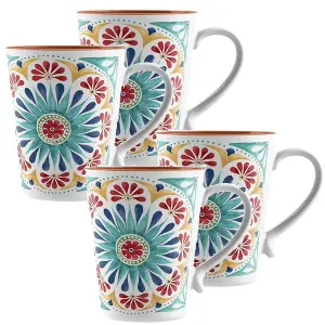 Purely Home Rio Medallion Melamine Mugs - Set of 4