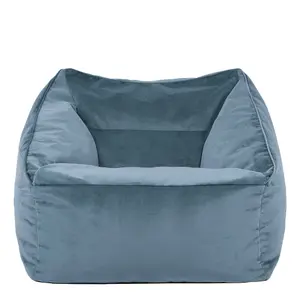 icon Natalia Velvet Armchair Bean Bag Mineral Blue Giant Bean Bag Chair