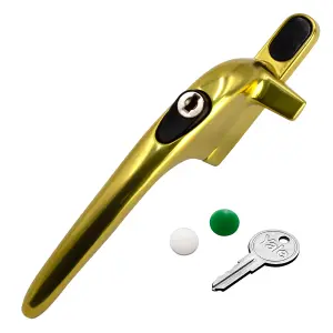 Yale Virage Cockspur Window Handle - Gold, Left, 9mm