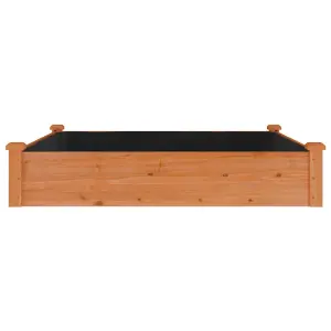 Berkfield Garden Raised Bed with Liner Brown 120x120x25 cm Solid Wood Fir