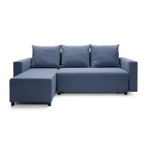 Oslo Reversible Corner Sofa Bed in Dark Blue