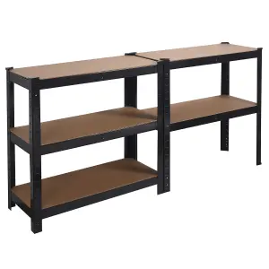 House of Home Garage Shelving Unit Heavy Duty 5 Shelf Steel & MDF Black Heavy Duty  (H) 1500mm x (W) 700mm