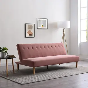 Sadie Sofabed Dusky Pink In Athena Dusky Pink Velvet