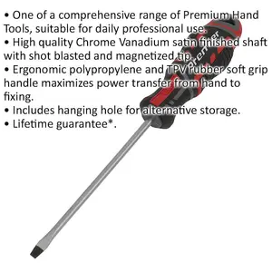 Premium Ergonomic Slotted 4x100mm Screwdriver with Magnetic Tip for Enhanced Control