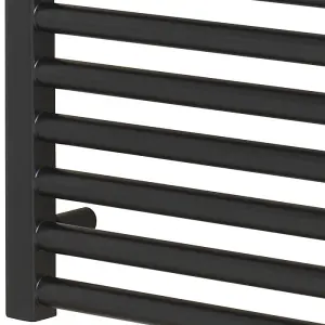 Bray Wifi Dual Fuel Heated Towel Rail With Thermostat, Timer, Straight, Black - W500 x H800 mm