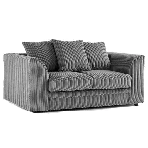 Luxor Jumbo Cord Grey 3 + 2 Fabric Sofa Suite