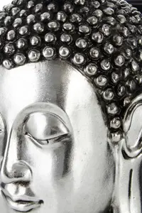 Interiors by Premier Piper Silver Buddha Head Bookends