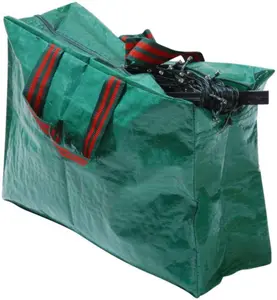 Strong Woven Polyethylene Christmas Xmas Lighting Lights Storage Bag - Zip Bag with Handles - With Wipe Clean Surface