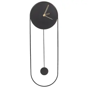 Beliani Modern Wall Clock SALVAN Metal Black