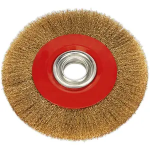 200mm Brass Coated Steel Wire Brush Wheel for Bench Grinders