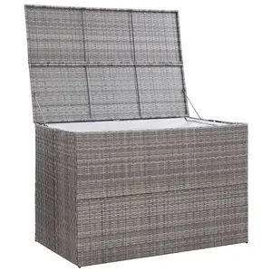 Berkfield Garden Storage Box Grey 150x100x100 cm Poly Rattan