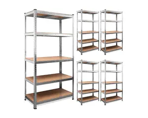 Garage Shelving 90cm Wide & 180cm High Heavy Duty 5 Tier Multipurpose Metal Racking Unit or Shelving Storage