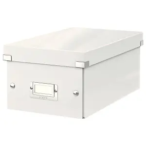 Leitz Wow Click & Store White DVD Storage Box with Label Holder