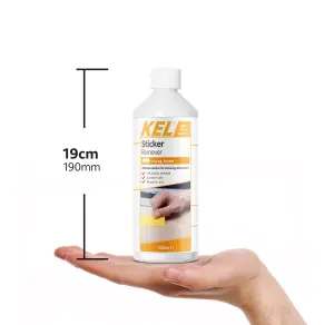 KEL - Sticker Remover, Sticky Stuff Residue & Adhesive Remover, Cleaning Fluid & Glue Remover for Stickers - 500ml