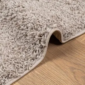 Shaggy Rug PAMPLONA High Pile Modern Beige 80x150 cm