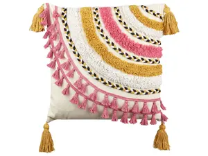 Set of 2 Cushions JAMMU Cotton 45 x 45 cm Geometric Tufted Multicolour