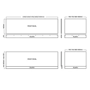 Aquarius Halite Waterproof End Bath Panel White Gloss 750mm