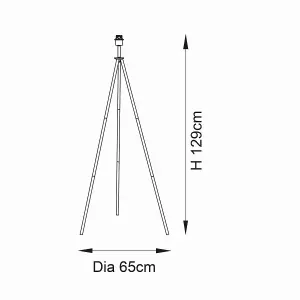 Tring Black Modern Tripod Style 1 Light Base Only Floor Light