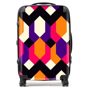 Coloured Abstract Pattern Suitcase - Medium