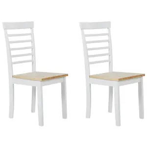 Set of 2 Dining Chairs BATTERSBY Rubberwood White