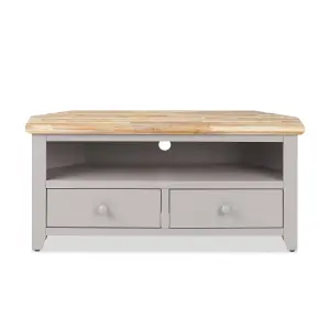 Florence Truffle Corner TV Unit With 2 Drawers and Shelf