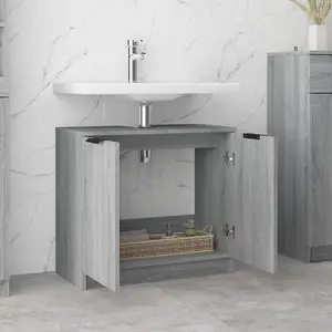 Berkfield Bathroom Cabinet Grey Sonoma 64.5x33.5x59 cm Engineered Wood