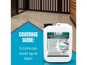 Smartseal Porcelain Tile Cleaner, Ultimate Porcelain Cleaner, for Patios, Drives and Indoor Porcelain Tiles, 3 x 5L