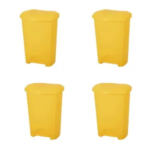 2x Yellow 50 Litre Strong Plastic Hard Wearing Coloured Recycling Bins Complete With Lids