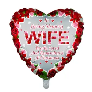 Sensations Wife Foil Heart Christmas Balloon Red/Grey (One Size)