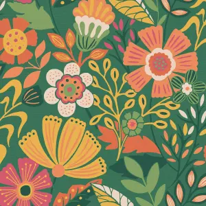 Envy Oopsy Daisy Forest Green Floral Wallpaper