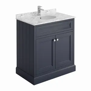 Fairmont Midnight Grey Square Floor Standing Vanity Unit (W)800mm