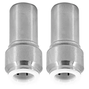 SPARES2GO Radiator Valve 15mm x 10mm Pushfit Chrome Speed Fit Reducing Straight Compression Stem (Pack of 4)