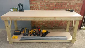 MDF top workbench (H-90cm, D-70cm, L-210cm)