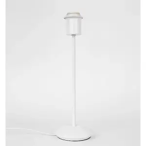 Contemporary and Sleek Matt White Metal Table Lamp Base with Inline Switch