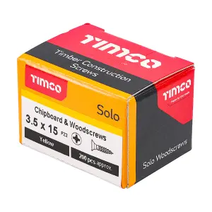 TIMCO Solo Countersunk Gold Woodscrews - 3.5 x 15 (200pcs)