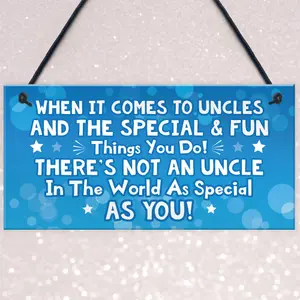 Red Ocean Uncle Keepsake Gifts Novelty Hanging Plaque Uncle Christmas Gift Birthday Gift For Uncle