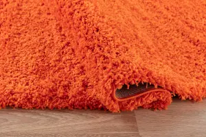 Serdim Rugs Plain Living Room Shaggy Area Rugs Orange 160x230 cm