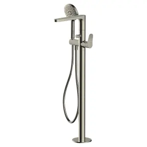 RAK Petit Brushed Nickel Freestanding Bath Shower Mixer Tap Solid Brass