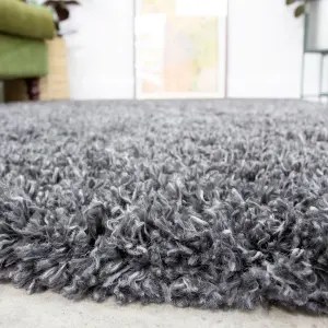 Super Soft Slate Grey Shaggy Area Rug 160x230cm