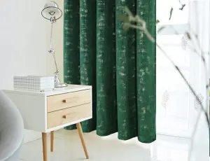 Home Curtains Venice Thermal Interlined 45w x 54d" (114x137cm) Green Eyelet Curtains (PAIR)