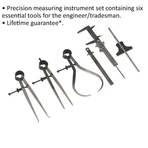 6 Piece Professional Measuring Tool Set - Precision Measuring Instrument Kit