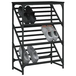 Berkfield Shoe Rack Black 60x30x85 cm Engineered Wood