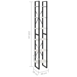 Berkfield High Cabinet White 40x30x210 cm Solid Pine Wood