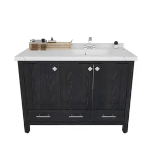 Kardelen 1200 mm Freestanding Single Bathroom Vanity with One Tap Hole Marble Basin Dark Blue