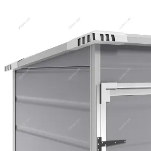 152cm W Grey Plastic Outdoor Garden Storage Shed with Window and Lockable Door