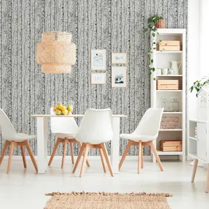 Galerie Blooming Wild Grey/White Birch Tree Motif Wallpaper Roll